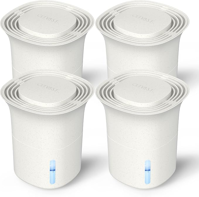 CLEVAST Refillable Moisture Absorber Boxes, 4 Pack 12.5 oz Reusable Dehumidifier for Closet, Bathroom & Wardrobe, Removes Excess Moisture, Odor & Humidity