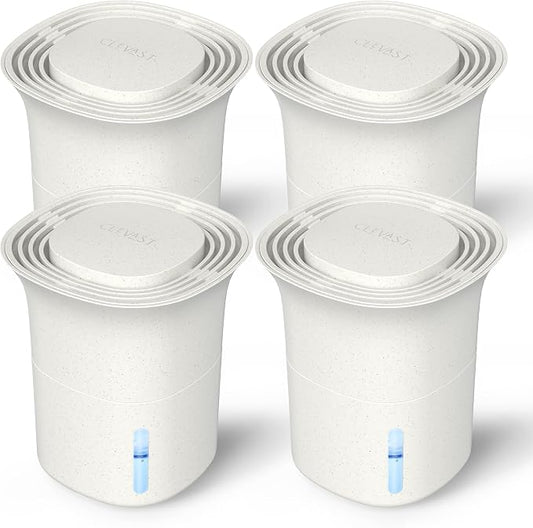 CLEVAST Refillable Moisture Absorber Boxes, 4 Pack 12.5 oz Reusable Dehumidifier for Closet, Bathroom & Wardrobe, Removes Excess Moisture, Odor & Humidity