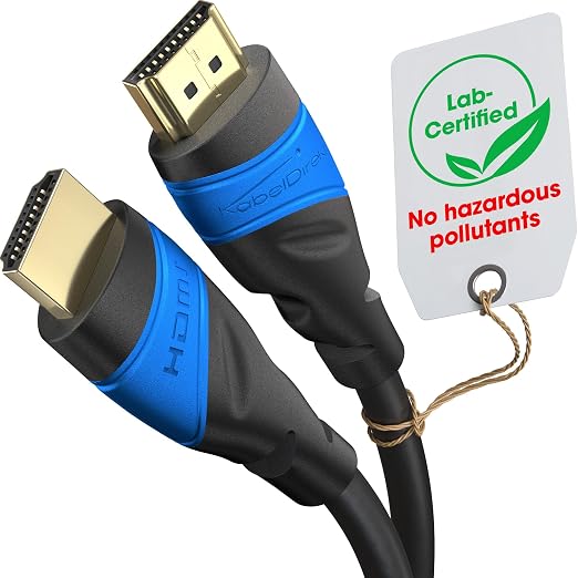 KabelDirekt 4K HDMI Cable – 50ft & Longer HDMI Cables (20ft–75ft) – German-Engineered HDMI Cord – Supports 4K@60Hz, UHD, HDR, ARC, Ethernet – HDMI Cable for HDTV, PC, PS5, Xbox, Switch