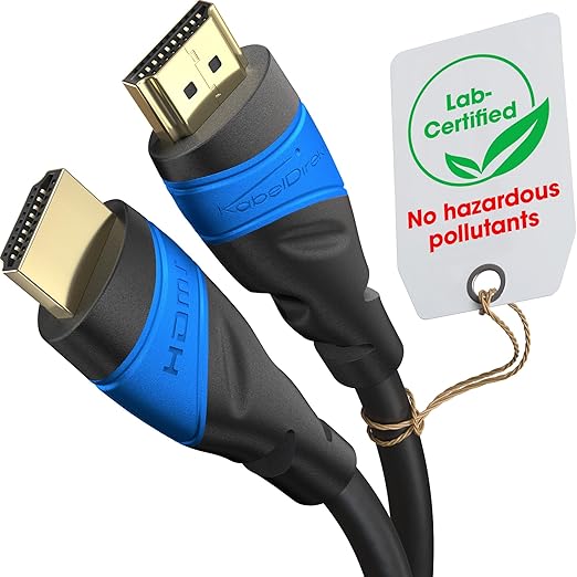 KabelDirekt 4K HDMI Cable – 35ft & Longer HDMI Cables (20ft–75ft) – German-Engineered HDMI Cord – Supports 4K@60Hz, UHD, HDR, ARC, Ethernet – HDMI Cable for HDTV, PC, PS5, Xbox, Switch