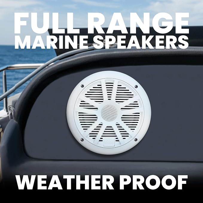 4) New Boss Audio MR6W 6.5" 180W Dual Cone Marine/Boat Speakers Stereo- White