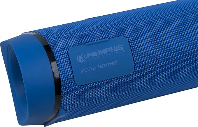 Memphis MFLOWBTB Flow - Wireless Bluetooth & AUX Speaker, IPX7 Water Resistance, Blue
