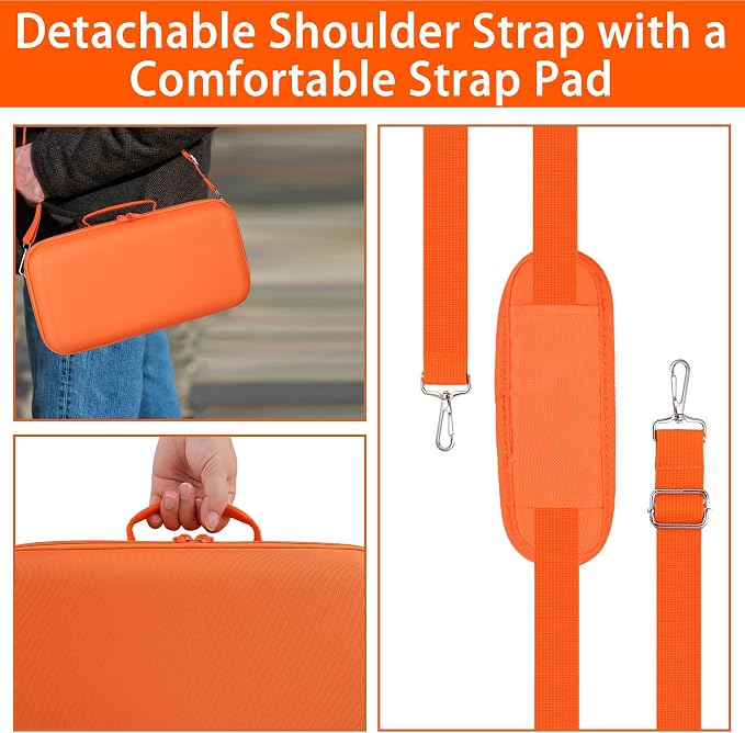 for Bose SoundLink Max Portable Speaker Hard Protective Case, Portable Travel Case Replacement with Shoulder Strap and Handle (Orange Case) - co2CREA