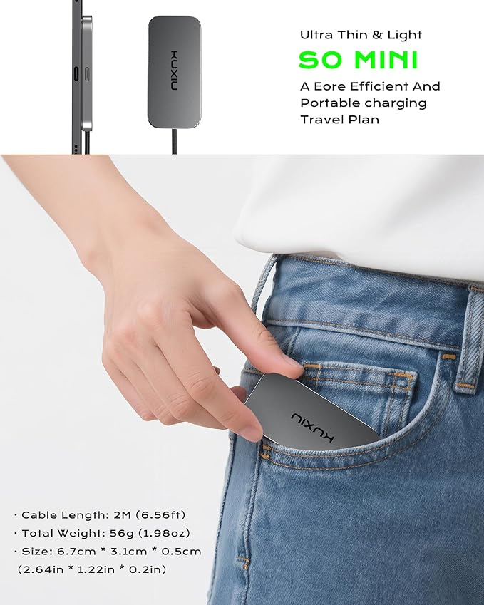 KU XIU Magnetic Wireless Charger for iPad Pro 13" M4/M5 ONLY, 35W Fast Charging Smart Connector Charger, Aluminum Alloy Wireless Charging Pad with 6.56ft USB-C Cord Cable (Adapter Not Included)