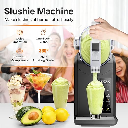 Slushie Machine, 2L/68oz Slushy Machine for Home & Party | Frozen Drink Machine with Self‑Cleaning, No Ice Needed, Ideal for Margaritas, Frappés, Milkshakes