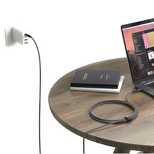 Hyper HyperDrive USB C to USB C Cable (6ft/2M) - 100W Power Delivery, 10Gbps Data Transfer, Video Output, Emark Smart Chip
