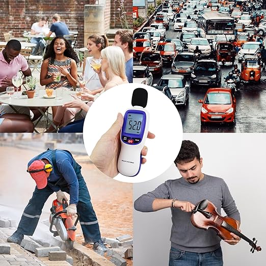 Wireless Decibel Meter, Bluetooth Sound Level Meter with App Data Logging and Alarm- Portable Audio Sound Tester Measures Noise Levels from 30~130dBA Noise Meter for Classroom, Home, Office