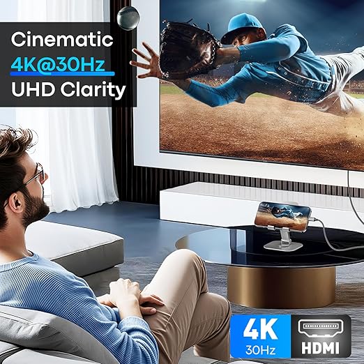 UANTIN USB C to HDMI Cable 6Ft for Home Office | 4K High-Speed USB 3.1 Type-C to HDMI Cord [Thunderbolt 3/4/5 Compatible] with MacBook Neo, Galaxy S9 to S25, iPhone 17/16 Pro/Max, iPad Pro, Surface