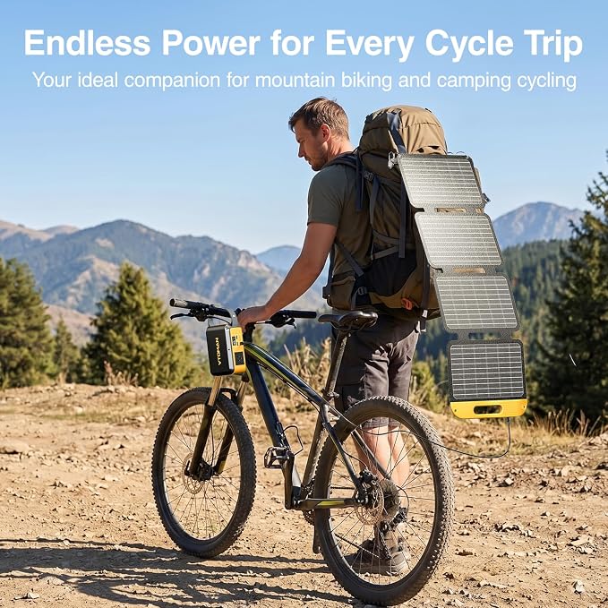 VTOMAN Jump 100 Solar Generator with 40W Solar Panel, LiFePO4 BatteryPortable Power Station & Foldable Solar Panel for Outdoor Camping, Hiking, Cycling, Backpacking, Car Travel