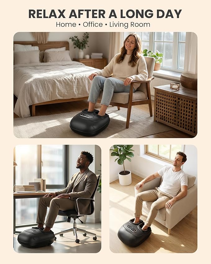 CILI Foot Massager with Heat, Shiatsu Foot Massager for Neuropathy & Plantar Fasciitis Relief, Fathers Day Dad Gifts,Heated Feet Massager with Deep Kneading,Compression,Vibration,FSA Eligible HSA