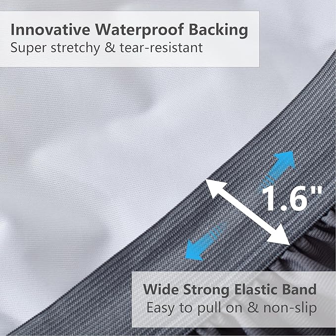 ELVEN HOME Queen Size Mattress Pad Waterproof, Pillow Top Cooling Mattress Topper Cover, Quilted Fitted Mattress Protector Washable, Deep Pocket 8-21" (60x80 inch, Grey)