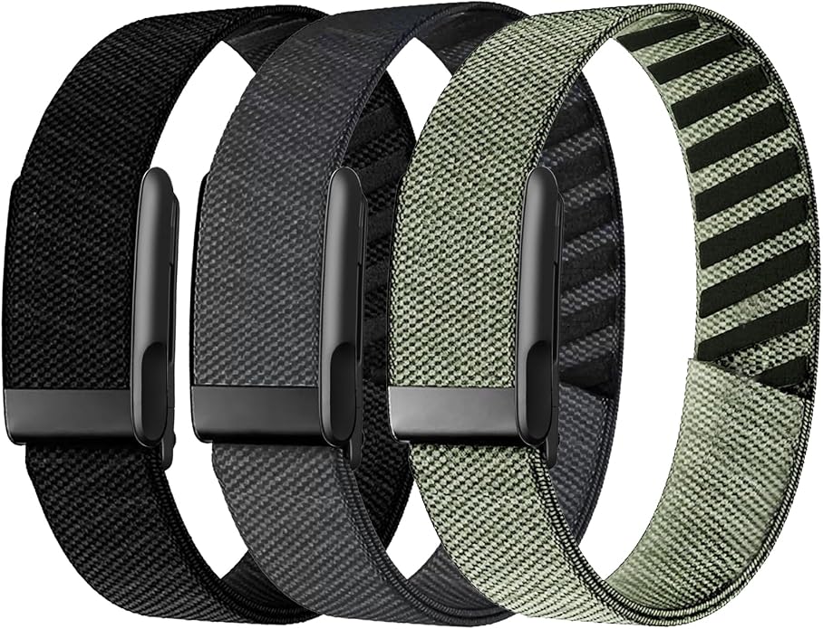 3 Packs Stretchy Bicep Straps Compatible with Whoop 5.0/4.0/3.0 Bands, Sport Nylon Adjustable Replacement Arm/Ankle Band for Whoop 5.0 MG/One/Peak/Life Durable Breathable Wearable Health Fitness Activity Tracker