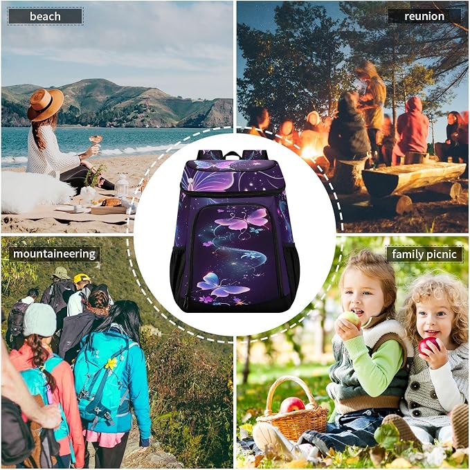 Tropical Pineapples Fruits Cooler Backpack Insulated Leak Proof Beach Cooler Bag Soft Lunch Picnic Hiking Camping Backpack Cooler