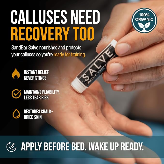 SandBar Ultimate Callus Remover Set - 4" & 8" Files with Moisturizing Salve Balm Stick - Elevating Athletes, Weightlifters & Rock Climbers for Smoother Hands & Feet - Gold (Black) (Gold Bundle)