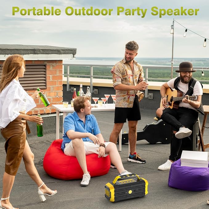 TOMPROAD Portable Bluetooth Speaker 120W Peak 80W Wireless Speakers, TWS Pairing, Deep Bass, Hi-Fi Loud Speaker, IPX6 Waterproof, DSP Sound Boombox for Outdoor, Camping, Party, Beach