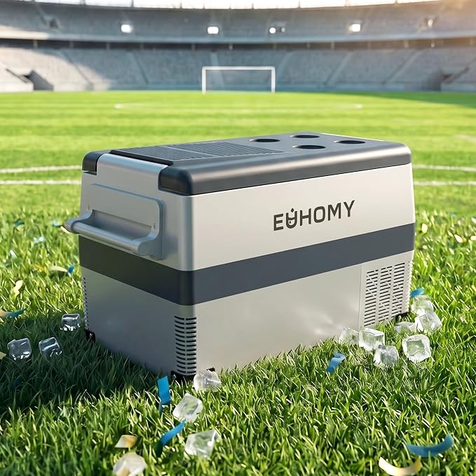EUHOMY 12 Volt Refrigerator, 47QT Electric Cooler, 12V Fridge APP Control, 12V Cooler -4℉~68℉, Portable Freezer 12/24V DC 110-240V AC for Camping, Travel, Truck, Home