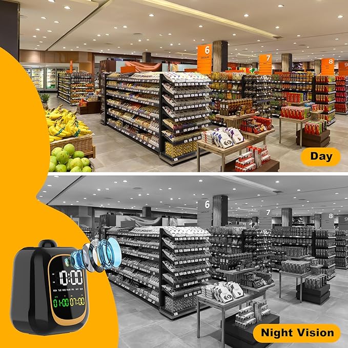 Hidden Camera Clock - WiFi Full HD 2K Indoor Spy Security Camera Night Vision Motion Detection Nanny 2.4G/5G WiFi Real Time Watch Live Video Nanny Cam