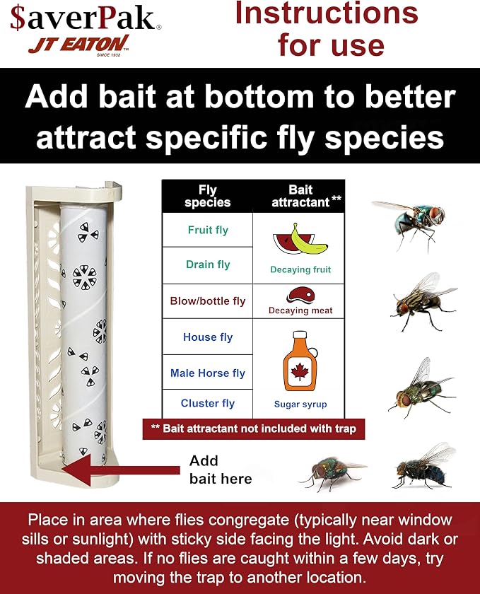 $averPak 4 Pack - JT Eaton Stick-A-Fly Glue Fly Stick Traps