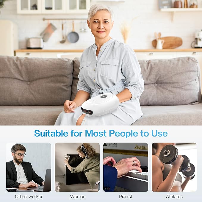 COMFIER Hand Massager with Heat and Compression, Cordless Hand Massager for Arthritis and Carpal Tunnel, Gifts for Mom, Dads, Women and Men