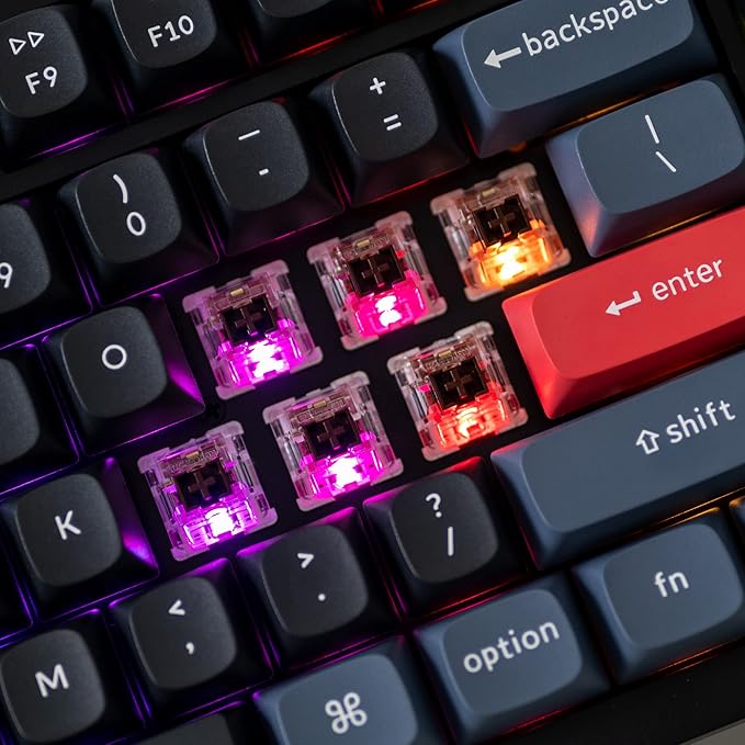 Keychron V6 Wired Custom Mechanical Keyboard Knob Version, Full-size QMK/VIA Programmable Macro with Hot-swappable Keychron K Pro Brown Switch Compatible with Mac Windows Linux Black (Non-Transparent)