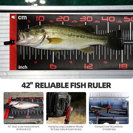 Fishing Tool Kit with Fish Gripper, Portable Fish Scale, Stainless Steel Soap & Measuring Ruler – Saltwater Resistant Tackle Accessories for Freshwater and Saltwater Anglers (Black)