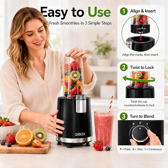 QIBOX Snow Cone Machine & Smoothie Blender 2 in 1