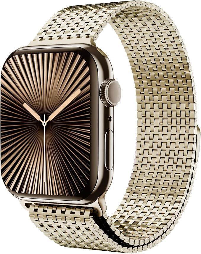 LULULOOK Milanese Mesh Loop Compatible with Apple Watch Band 49/46/45/44/42/41/40/38mm for Men Women, Stainless Steel Magnetic Buckle Strap for iWatch Ultra 3/2 Ultra Series 11 10 9 8 7 6 SE 5 4 3