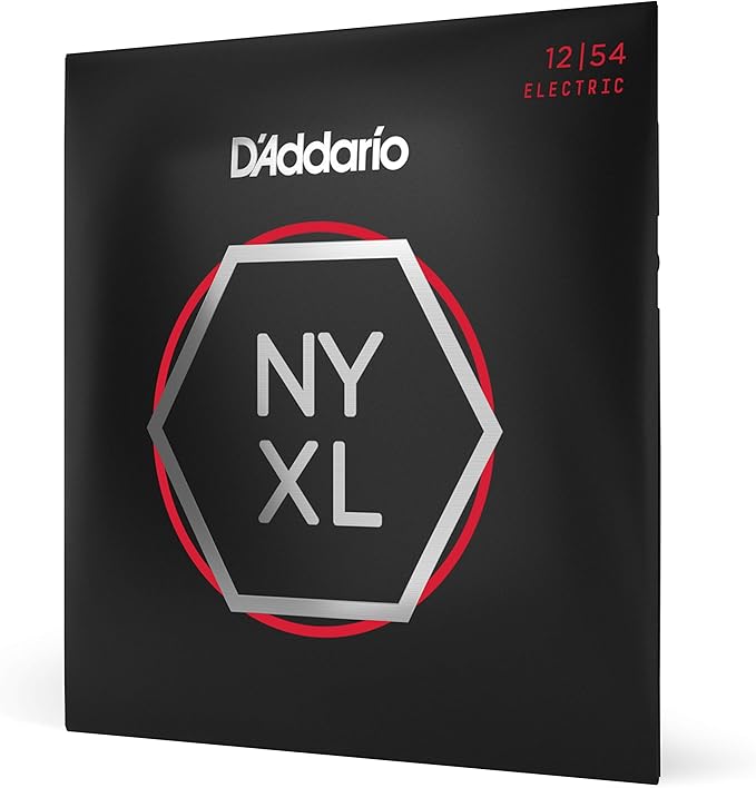 D'Addario Electric Guitar Strings, NYXL Nickel Plated, NYXL1254, Heavy Gauge 12-54, 6-String Set, Pack of 1