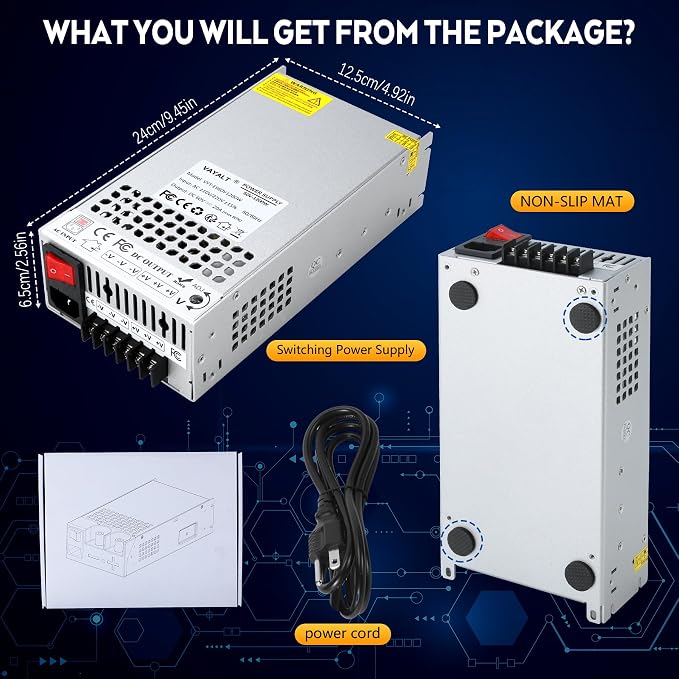 VAYALT 60V 20A 1200W DC Switching Power Supply, Universal Regulated Switching AC 110V/220V to DC 60V Transformer, 60V Power Supply for Industrial, CCTV, Computer Project, 3D Printer, LED Strip Light
