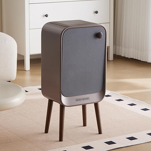 Motion Sensor Touchless Trash Can for Living Room Bedroom, 5.3 Gallon/20L Automatic Stainless Steel Slim Tall Garbage Can with Butterfly Lid&Legs, Eclipse Grey