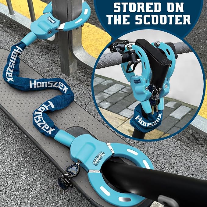 Scooter Lock, Scooter Locks Anti Theft, 36.22inch Colorful Electric Scooter Handcuff Lock, Bike Locks High Security with Key, Accessories for E Scooter, E Bike
