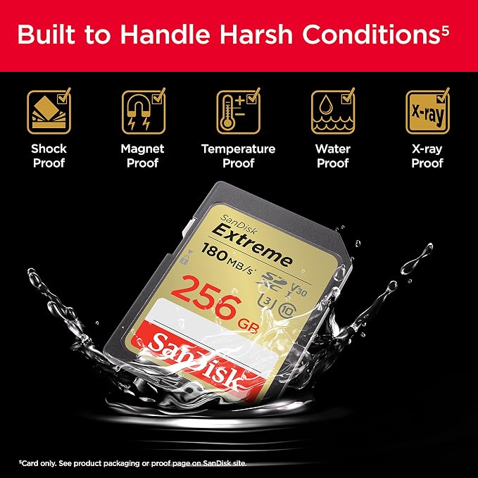 SANDISK 256GB Extreme SDXC UHS-I Memory Card - C10, U3, V30, 4K, UHD, SD Card - SDSDXVV-256G-GNCIN (Pack of 3)