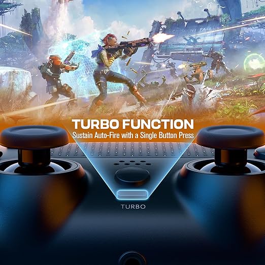 CHEREEKI Wireless Controller for PS4 with Hall Effect Joystick 2 Macro Buttons Vibration Feedback Motion Sensor 1000 mAh Battery Touchpad 3.5mm Headphone Jack Black