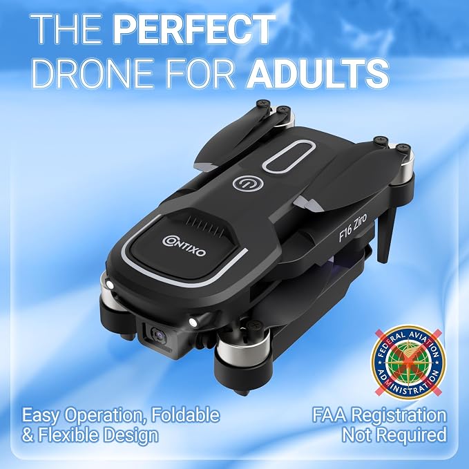 Contixo F16 Camera Drone For Kids, 360° Flip Brushless Motor 2.4G RC Quadcopter Foldable Gesture Control FPV Flying Drones with 17 Mins Intelligent Flight Time For Beginners children Indoor Outdoor