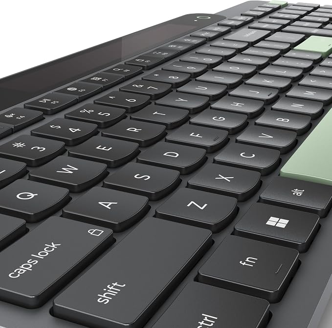 Lenovo 800 Self-Charging Bluetooth Keyboard, Uses Ambient Light for Charging, Bluetooth 5.1, Supports 3 Devices, Battery Free, Wireless, Grey