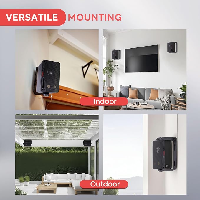 Outdoor Waterproof Wireless Bluetooth Speaker - 3.5 Inch Pair 3-Way Active Passive Weatherproof Wall, Ceiling Mount Dual Speakers System w/Heavy Duty Grill, Patio, Indoor Use - Pyle PDWR42BBT (Black)