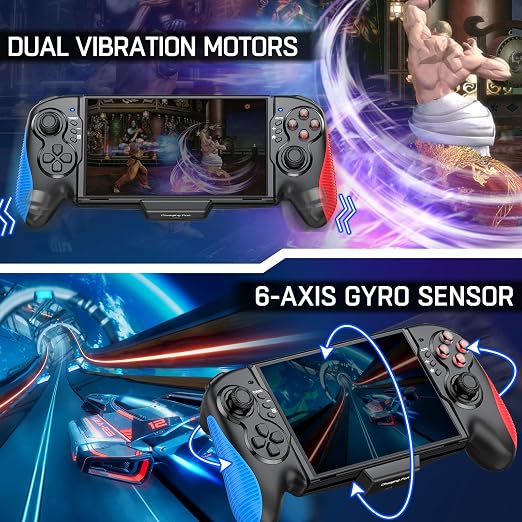 Gammeefy Switch Controller for Switch/Switch OLED, Hall Effect One-Piece Joypad Controller Replacement for Switch Pro Controller, Switch Remote with Turbo & Dual Motor Vibration