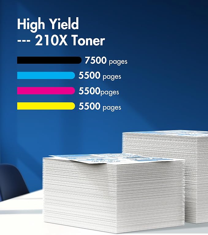 210X Toner Cartridges 4 Pack High Yield - 4301fdw Replacement for HP 210X HP 210A, Works for HP Color LaserJet Pro MFP 4301fdw 4301fdn 4201dw 4201dn 4301 4201 Printer | W2100X W2100A (with Chip)