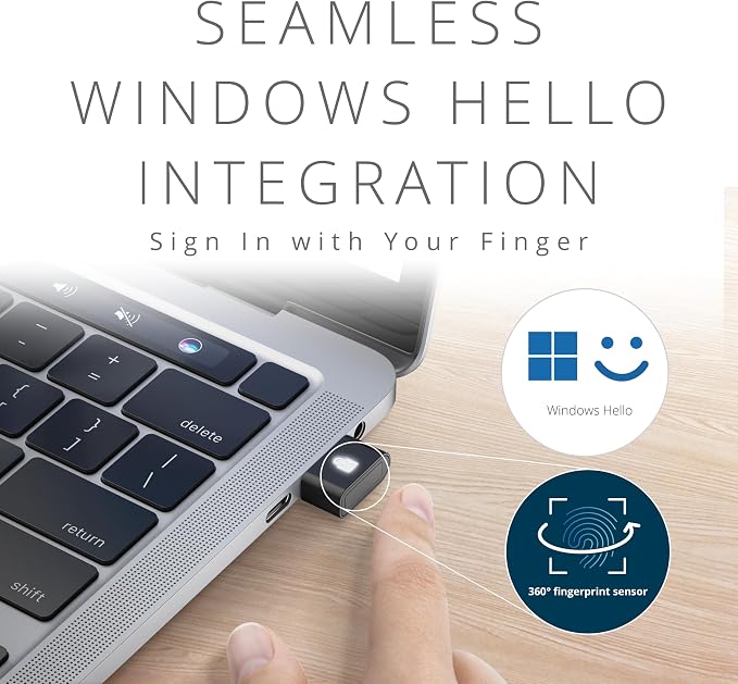 VeriMark™ IT 2.0 USB-C® Fingerprint Key - Windows Hello & Windows Hello for Business, 360° Fingerprint Reader, Password-Free Login K64705WW