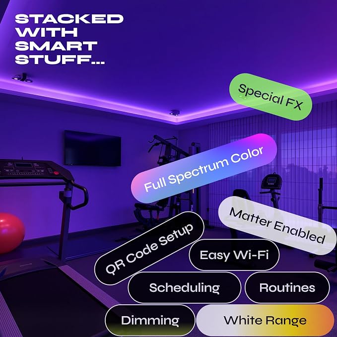 LIFX Everyday 20ft Smart LED Lightstrip with Matter, RGB + Tunable White, Wi-Fi Color Changing Light Strip, Cuttable & Extendable, No Hub Required, Compatible with Alexa & Google
