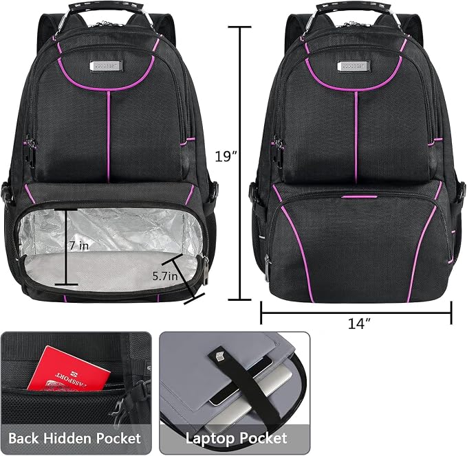 VECKUSON Laptop Backpack, 15.6 Inches, Purple, Unisex