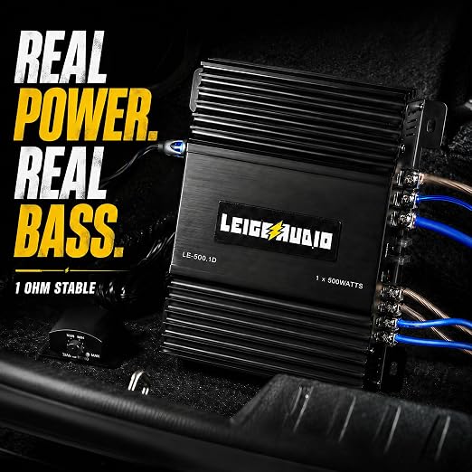 500 Watts MonoBlock Amplifier, Class D, 1 Ohm Stable Subwoofer Amplifiers for Car Audio Speakers
