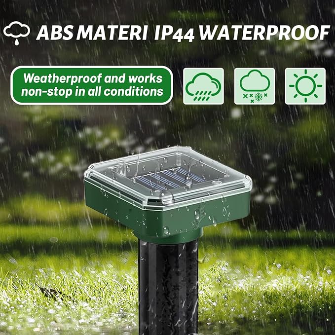 Ultrasonic Mole Repellent 10 Pack Snake Repellent for Yard Solar Powered Sonic Mole Deterrent Pest Control Rodent Repeller Chaser Gopher Vole Trap Outdoor Gopher Ultrasonic for Lawn Garden Repeller