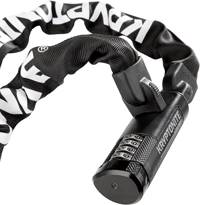 Kryptonite Keeper 712 Combo Bike Chain Lock, 4-Foot 7mm Steel Heavy Duty Anti-Theft Resettable Combination Chain for Bicycles, E-Bikes & Scooters, Sold Secure Bronze | chain-bike-locks