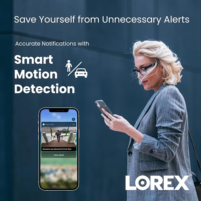 Lorex 4K 8MP IP Bullet PoE White Wired Security Camera | Add-On Camera | Color Night Vision | Smart Motion Detection (Person/Vehicle) | Listen-in Audio | IP67 Weatherproof | Metal Housing
