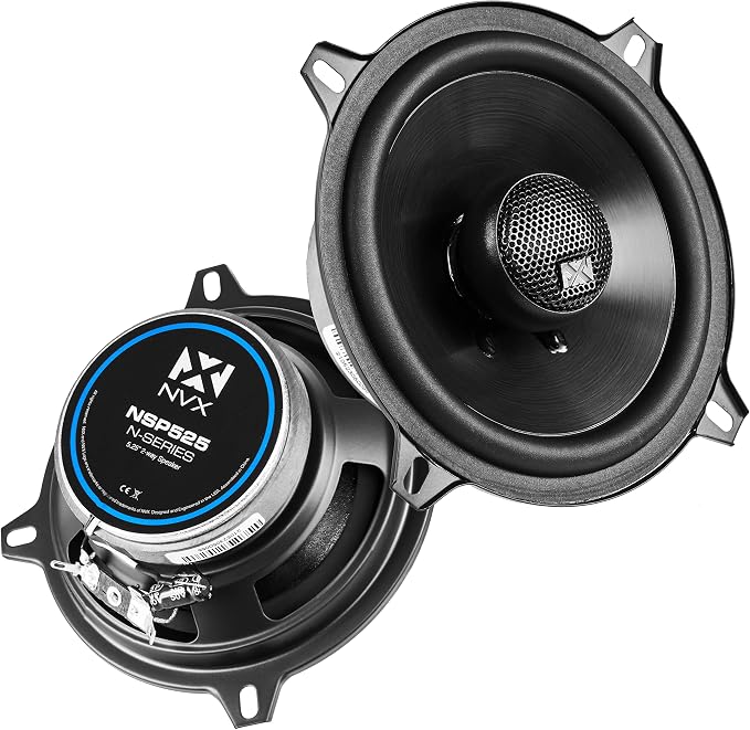 NVX NSP525 5.25" Car Speakers, 480W Max, 160W RMS, 2-Way Coaxial w/Silk Dome Tweeters & Built-in X-Overs, Easy to Install in Cars/Trucks/Doors (Pair)