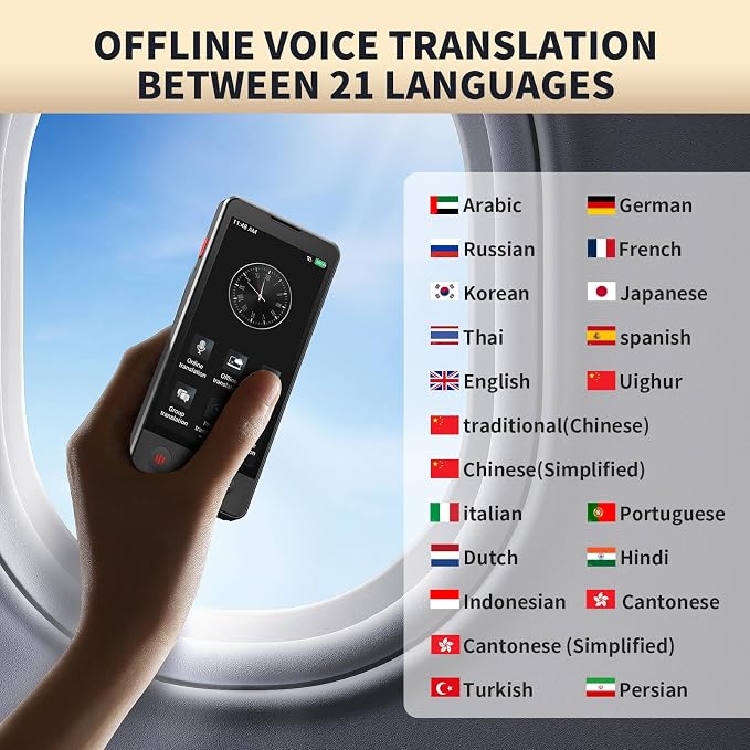 Language Translator Device No WiFi Needed, 2026 Upgraded AI Translator, Support 150 Languages Voice Instant Two-Way Translation, Offline/Photo Translator for Business Travel