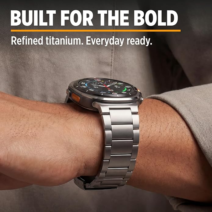 Ultra Supply Co. Titanium Band for Samsung Galaxy Watch Ultra 47mm – Galaxy Watch Ultra Metal Band with Folding Clasp, Scratch & Water-Resistant DLC Coating, Adjustable Smartwatch Bands
