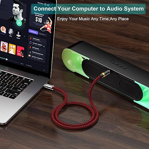 USB C to 3.5mm Audio Aux Jack Cable 6.5FT, Type C to 3.5mm Headphone Car Stereo Cord Compatible with iPhone 17 16 15 Pro Max Air, Samsung Galaxy S25 S24 S23 S22 S21 Note 20