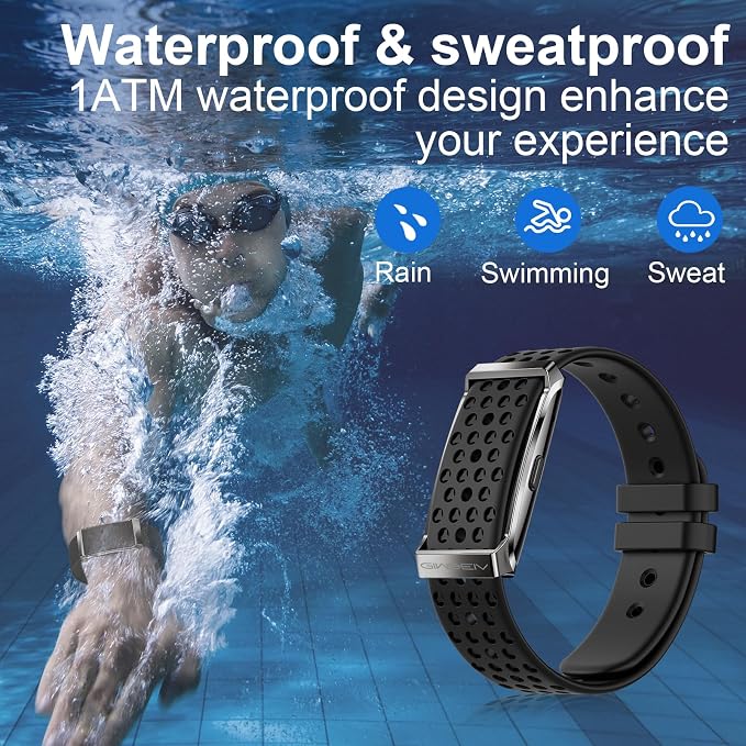Fitness Smart Bracelet for Men Women, 24/7 Activity Health Tracker | Heart Rate, SpO2, Stress, Step & Calorie Tracker, 30 Days Battery, 170+ Sports Modes, IP68 Waterproof, Free APP, 2 Bands